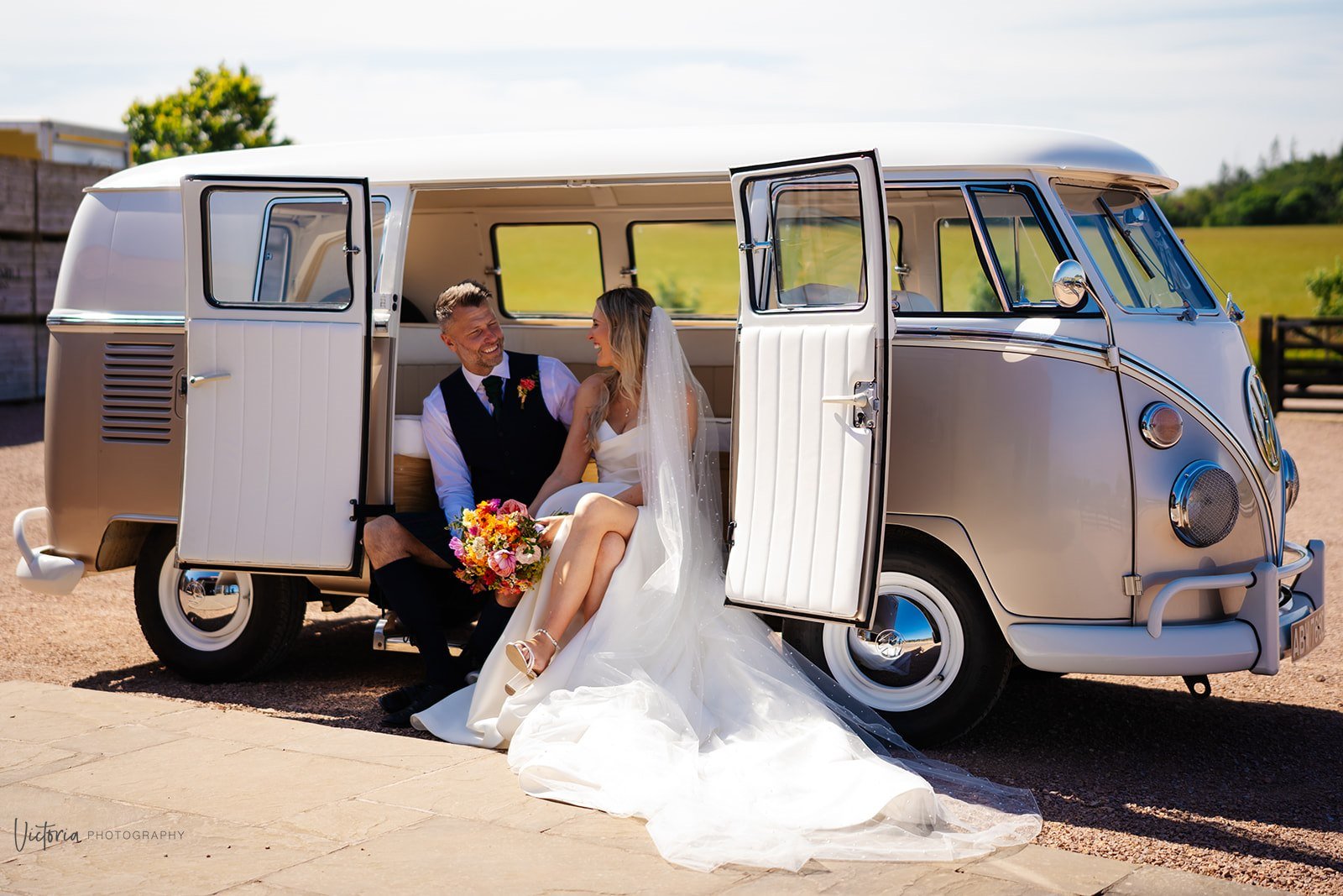 Claire & Barnes at Falside Mill